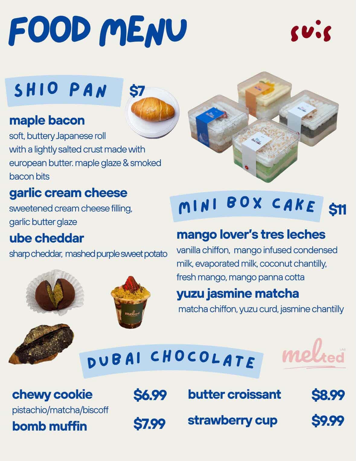 Dessert Menu