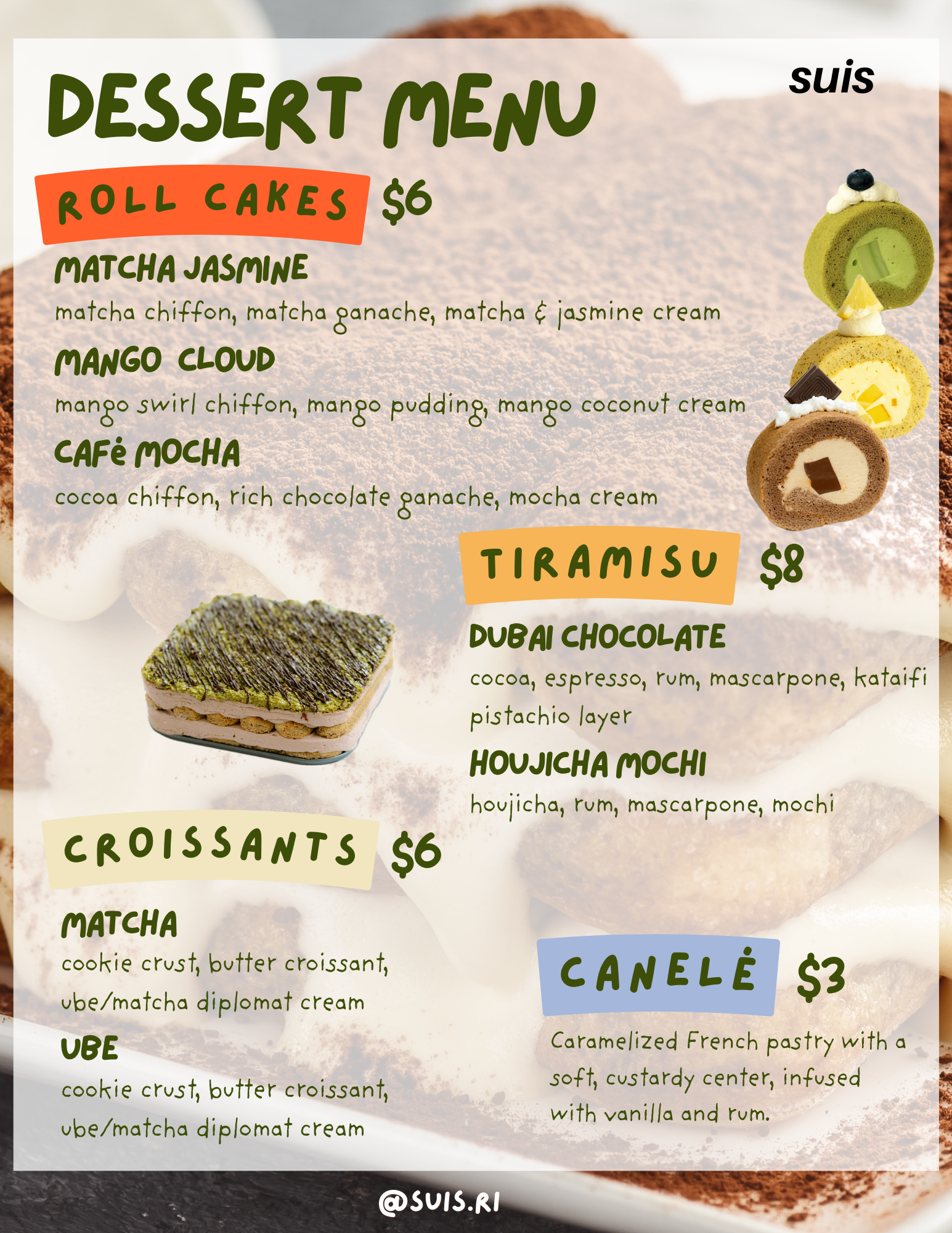 Dessert Menu